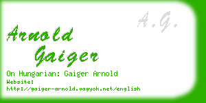 arnold gaiger business card